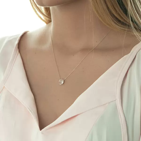 Leaf Jewelry Halskette Rosenquarz, 14 K Roségold Outlet