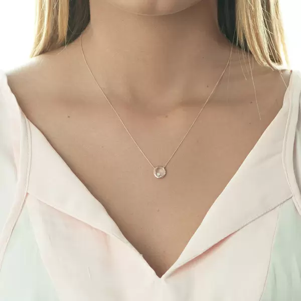 Leaf Jewelry Halskette Rosenquarz, 14 K Roségold Outlet