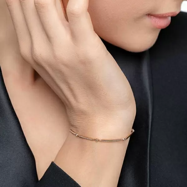 Leaf Jewelry Armband Bar, 18K Rosegold, Diamanten Angebote