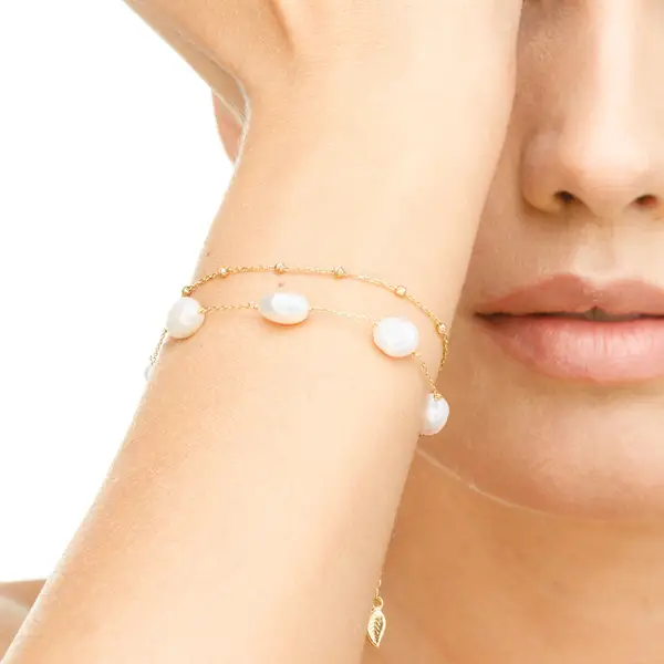 Leaf Jewelry Armkette Beads, 14K Rosegold Hotsell