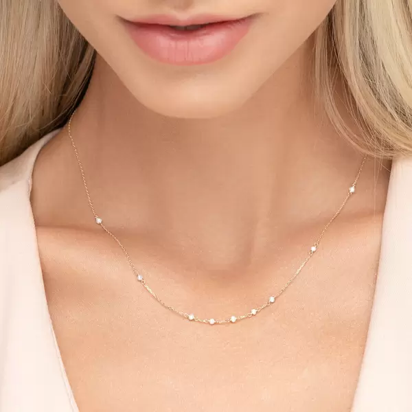Leaf Jewelry Halskette White Pearls, 14 K Gelbgold Schlussverkauf