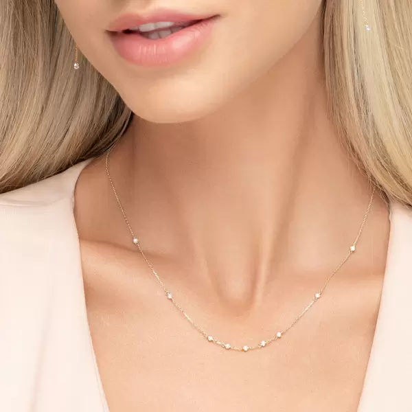 Leaf Jewelry Halskette White Pearls, 14 K Gelbgold Schlussverkauf