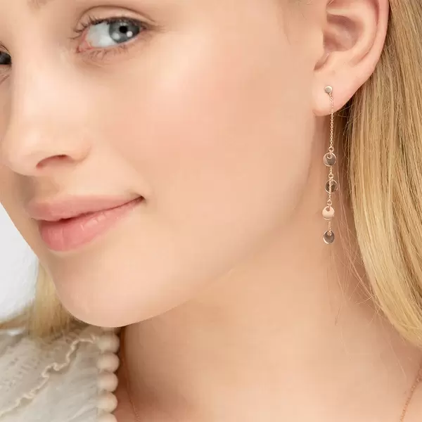 Leaf Jewelry Ohrringe Platelet Kette, 14 K Rosegold Versandkostenfrei
