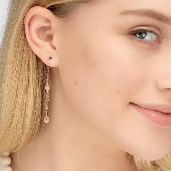Leaf Jewelry Ohrringe Platelet Kette, 14 K Rosegold Versandkostenfrei