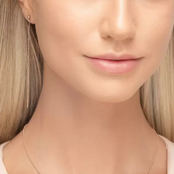 Leaf Jewelry Ohrringe Ball Chain, 14 K Rosegold Flash Sale