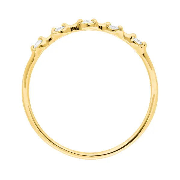 Leaf Jewelry Ring mit 5 Diamanten, 14K Gelbgold Heißer Verkauf