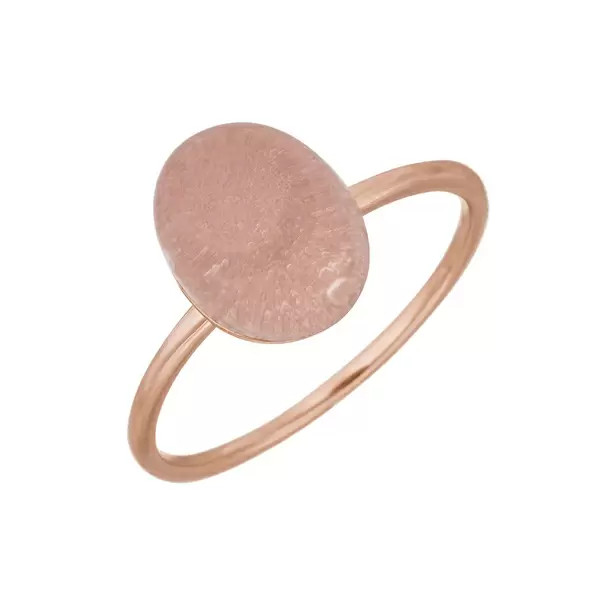 Leaf Jewelry Ring Cabochon II, 14 K Rosegold, Rosenquarz Exklusive Angebote