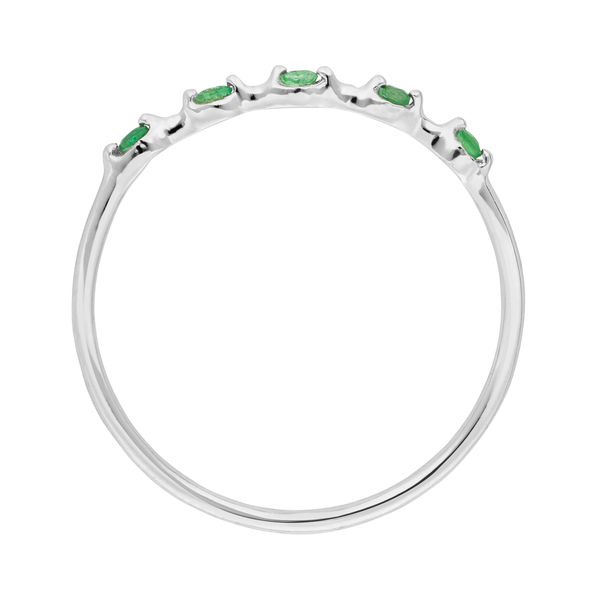Leaf Jewelry Ring mit 5 Smaragden, 14K Weißgold VIP-Rabatte