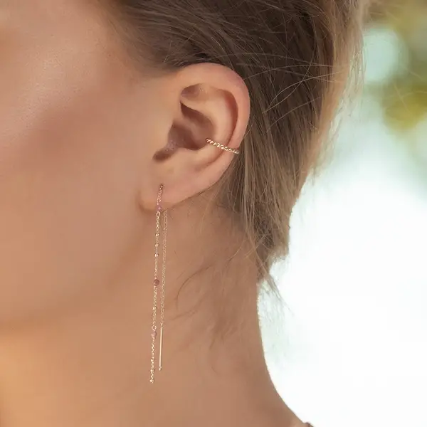 Leaf Jewelry Ohrhänger Flying Gems, Grüner Achat, 18 K Rosegold vergoldet Wochenangebot