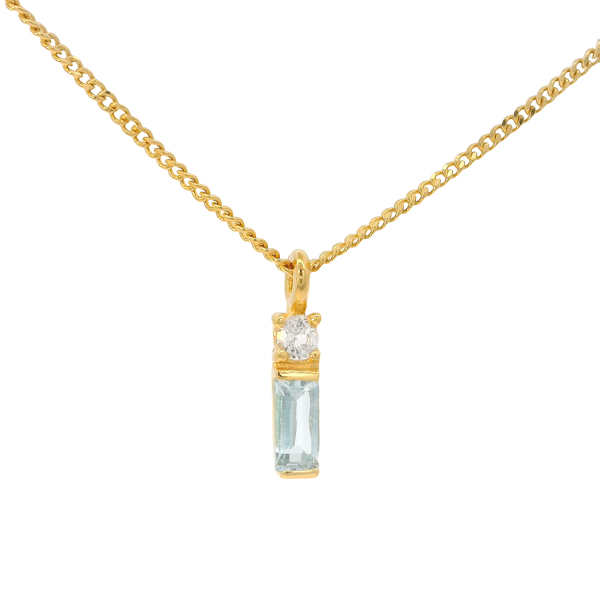 Leaf Jewelry Halskette Glamour, Blue/White Topas, 18 K Gelbgold vergoldet Kostenlose Rückgabe