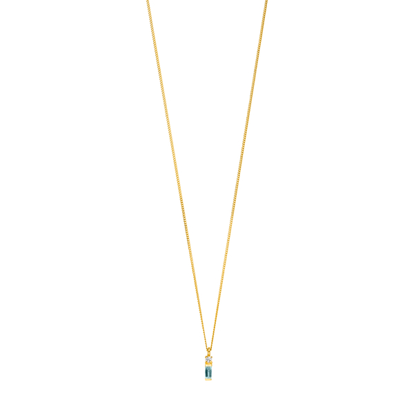 Leaf Jewelry Halskette Glamour, Blue/White Topas, 18 K Gelbgold vergoldet Kostenlose Rückgabe