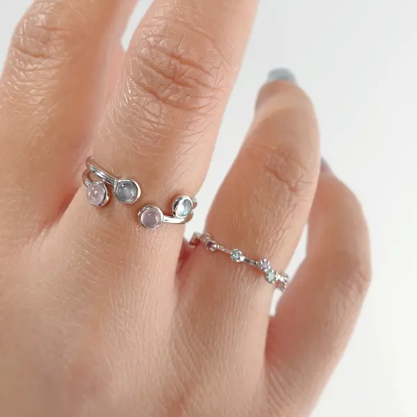 Leaf Jewelry Silber Open Ring, Labradorit Bis zu 60% Rabatt
