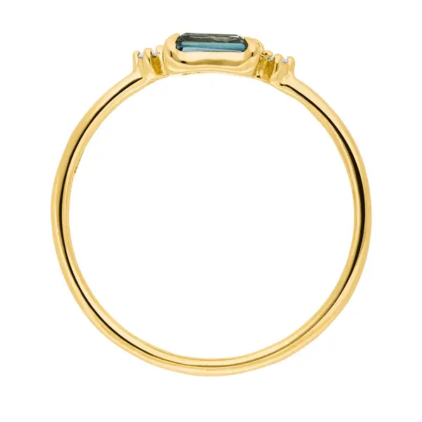 Leaf Jewelry Ring London Blue Topas, 14K Gelbgold Vierteljährliche Förderung