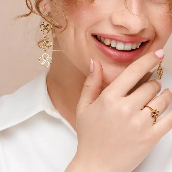 Leaf Jewelry Ohrhänger Clover Charm, 18 K Rosegold vergoldet Bis zu 55% Rabatt