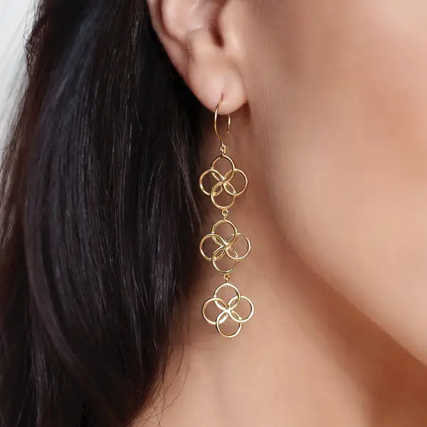 Leaf Jewelry Ohrhänger Clover Charm, 18 K Rosegold vergoldet Bis zu 55% Rabatt