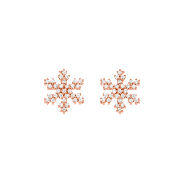 Leaf Jewelry Ohrstecker Snowflake, 18 K Rosegold vergoldet Kostenloser Versand international