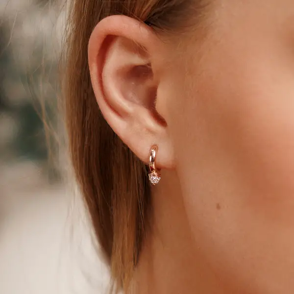 Leaf Jewelry Mini Creole Single Stud, 18 K Gelbgold vergoldet Black Friday Preise