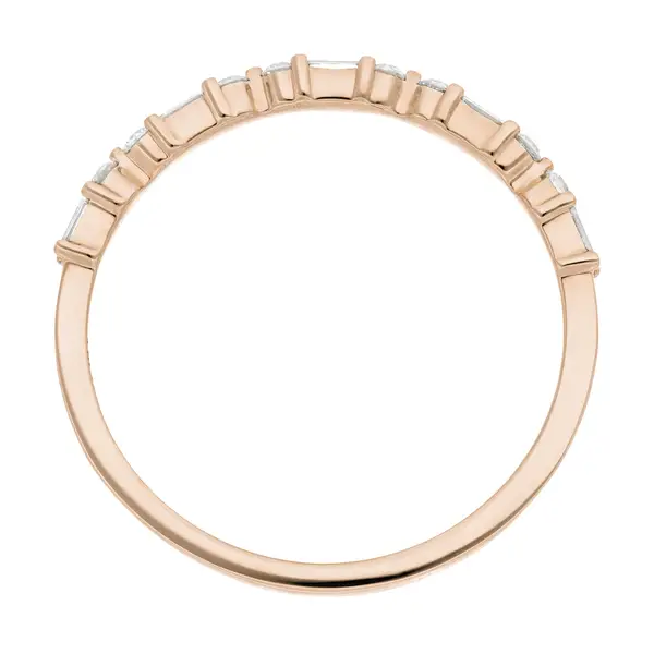 Leaf Jewelry Ring mit Baguette Diamanten, 14K Rosegold Verkauf