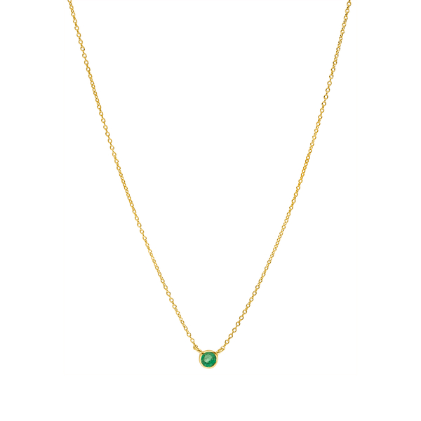 Leaf Jewelry Halskette Smaragd, 14K Gelbgold Schlussverkauf