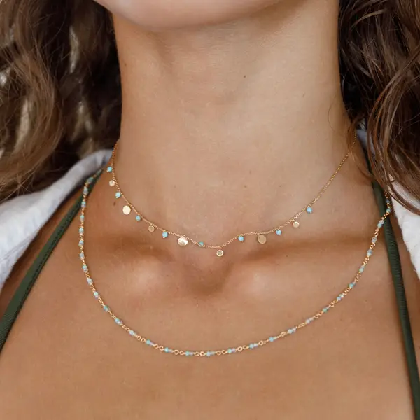 Leaf Jewelry Silber Necklace Set "Ocean Dream", Gelbgold Fabrikverkauf