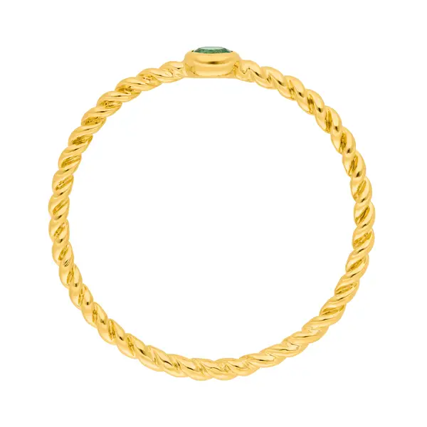 Leaf Jewelry Ring Twist Smaragd, 14K Gelbgold Sonderangebot