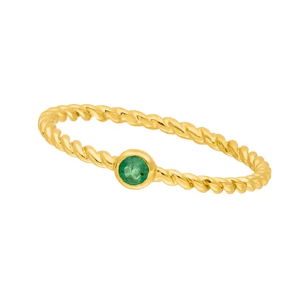 Leaf Jewelry Ring Twist Smaragd, 14K Gelbgold Sonderangebot