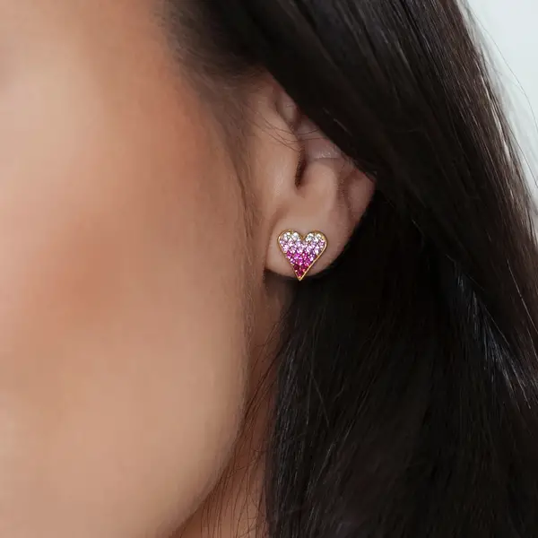 Leaf Jewelry Ohrstecker Pink Valentine, 18 K Gelbgold vergoldet Preisnachlass