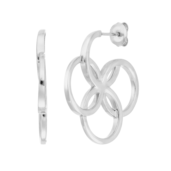 Leaf Jewelry Creolen Clover Charm, klein, 925 Sterlingsilber Weihnachtsangebot