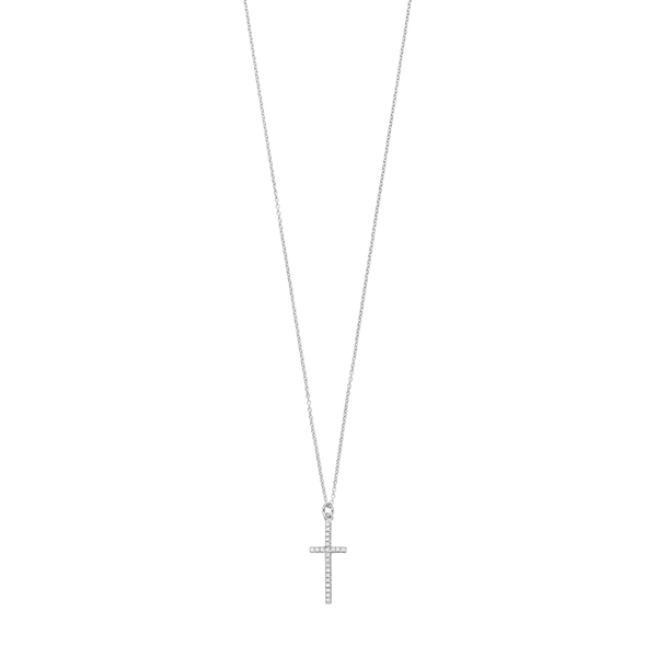 Leaf Jewelry Halskette Kreuz mit Zirkonia, 925 Sterlingsilber Vatertagsangebot