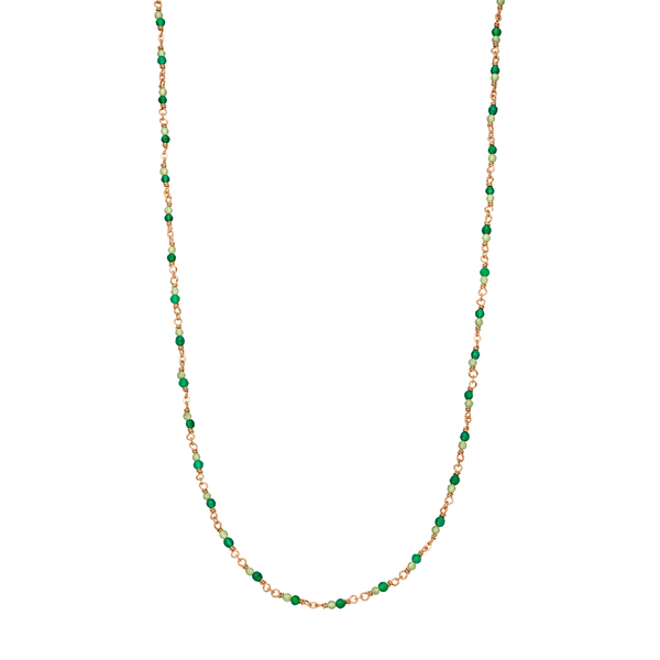 Leaf Jewelry Halskette Grüner Achat, 18 K Rosegold vergoldet Super Sparpreis