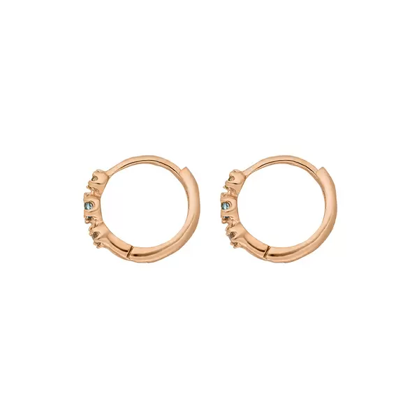 Leaf Jewelry Creole Three Gems, Blauer Topas, 18 K Rosegold vergoldet Nur für heute