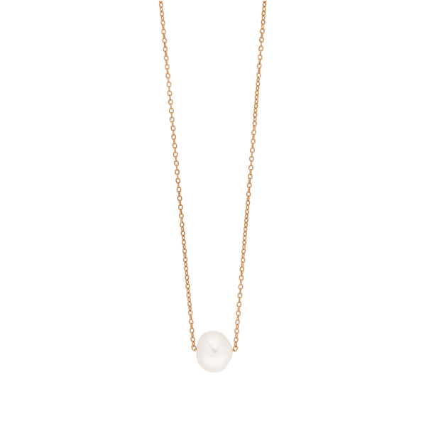 Leaf Jewelry Halskette Perlen Tropfen, 18 K Rosegold vergoldet Vierteljährliche Förderung