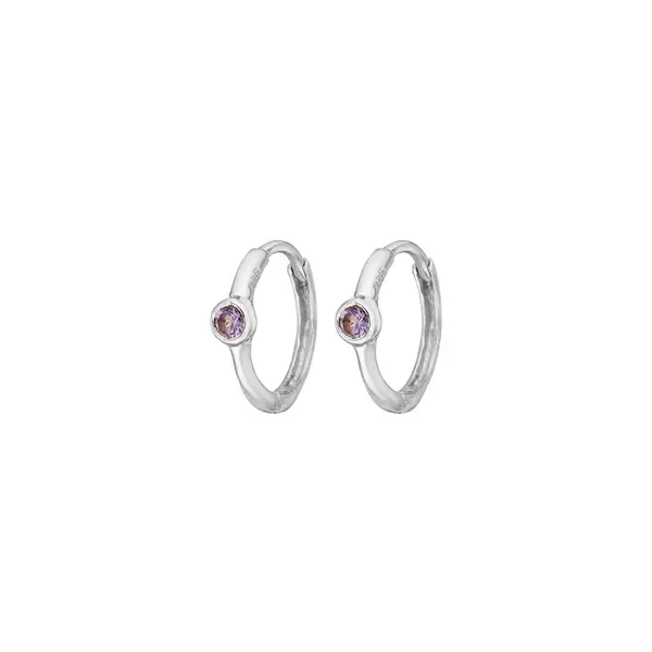 Leaf Jewelry Creole One Gem, Amethyst, 925 Sterlingsilber Riesige Rabatte