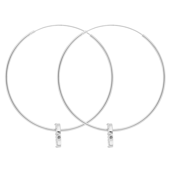 Leaf Jewelry Creolen Zirkonia Flower, 925er Silber Auslauf