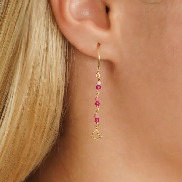 Leaf Jewelry Ohrhänger Rubin, 18 K Gelbgold vergoldet Fabrikverkauf