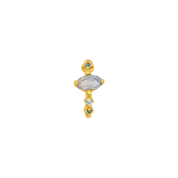 Leaf Jewelry Silber Earcuff Gorgeous Gems, Labradorit, Gelbgold Blitzverkäufe