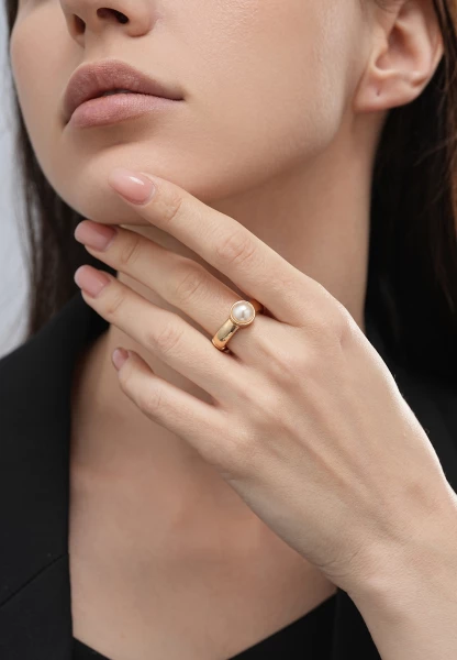 Leslii Ring gold Perle Zeitlich begrenztes Angebot