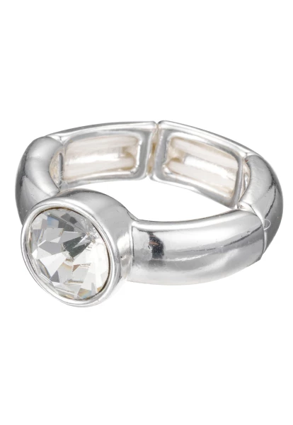 Leslii Ring silber mit rundem Kristall Tägliche Deals
