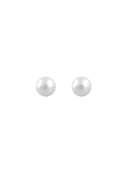 Leslii Damen-Ohrringe Ohrstecker weiße Perlen-Ohrringe Ø 8mm Weiß
