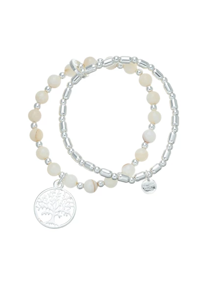 Leslii Armband Lebensbaum Kugeln Silber Weihnachtsangebot