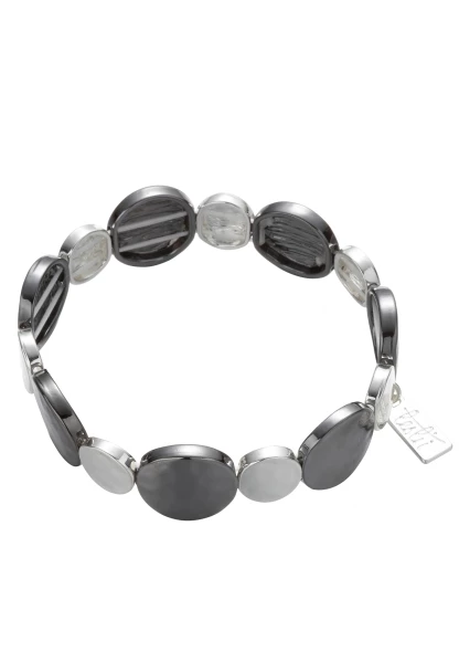 Leslii Armband Round Look in Silber Schwarz Online Outlet