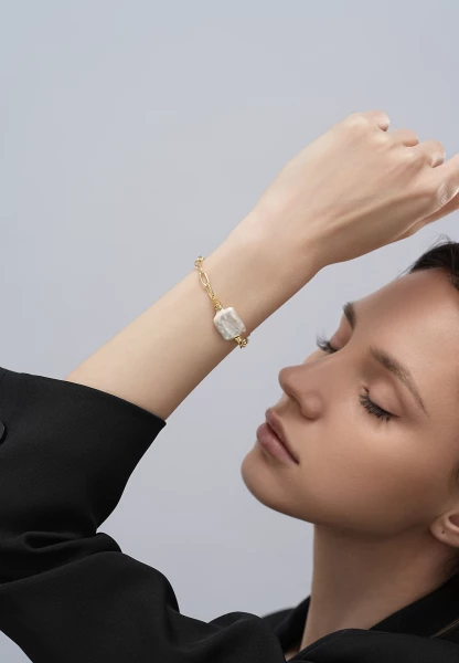 Leslii Armband Glieder Perle in Gold Große Rabatte