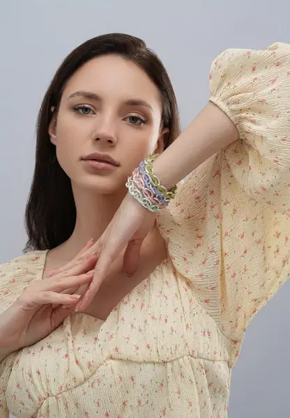 Leslii Stretch Glieder Armband Lila Räumungsverkauf