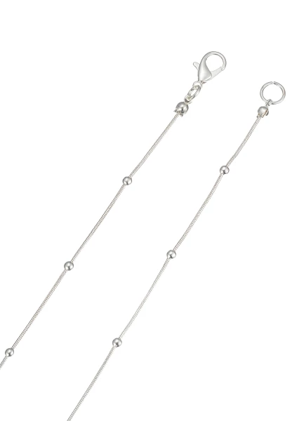 Leslii Lange Halskette Glasstein Silber Weiß Letzte 3 Tage