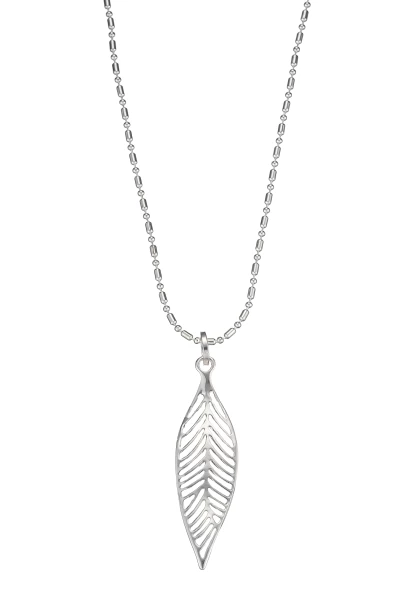 Leslii Lange Halskette Blatt Silber Letzter Tag