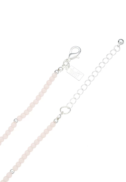 Leslii Lange Halskette Steine in Rosa Nur noch ein Tag übrig