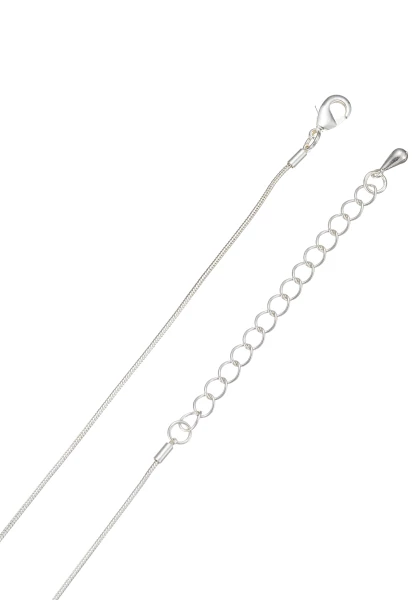 Leslii Lange Kette Tropfen in Silber Weiß Fabrikladen