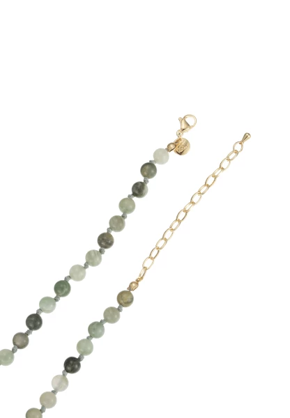 Leslii Kurze Kette Blatt Stein-Kugeln Grün Gold Outlet