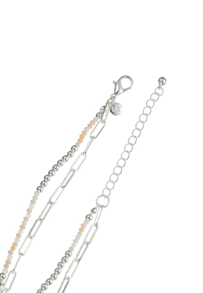 Leslii Kurze Kette Layering Glasperlen Beige Auslauf
