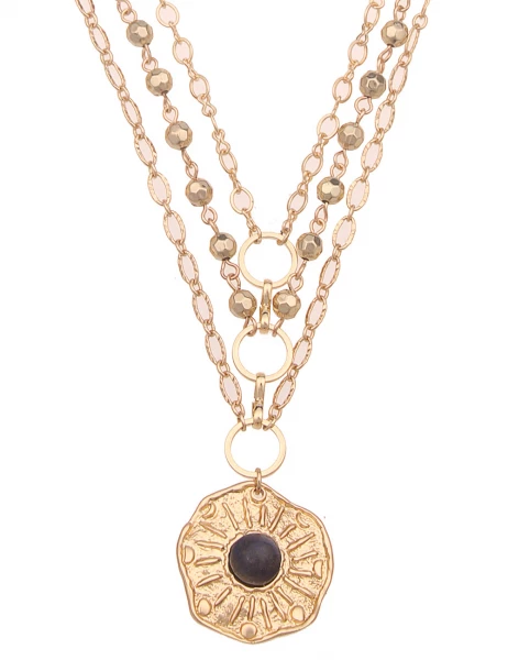 Leslii Kurze Halskette Statement Layering Gold im Angebot